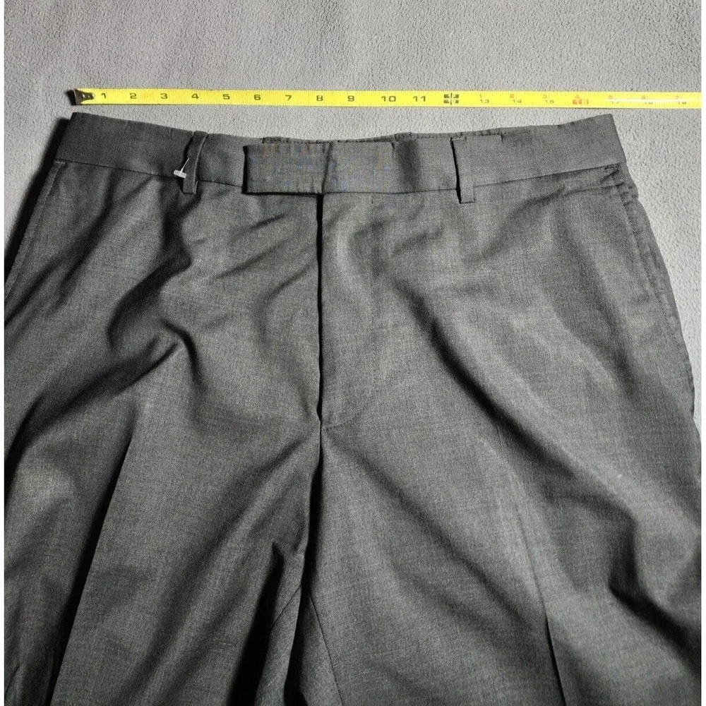 Hugo Boss Pants Mens Size 35R Dark Gray Belt Loops Flat Front Formal USA Made